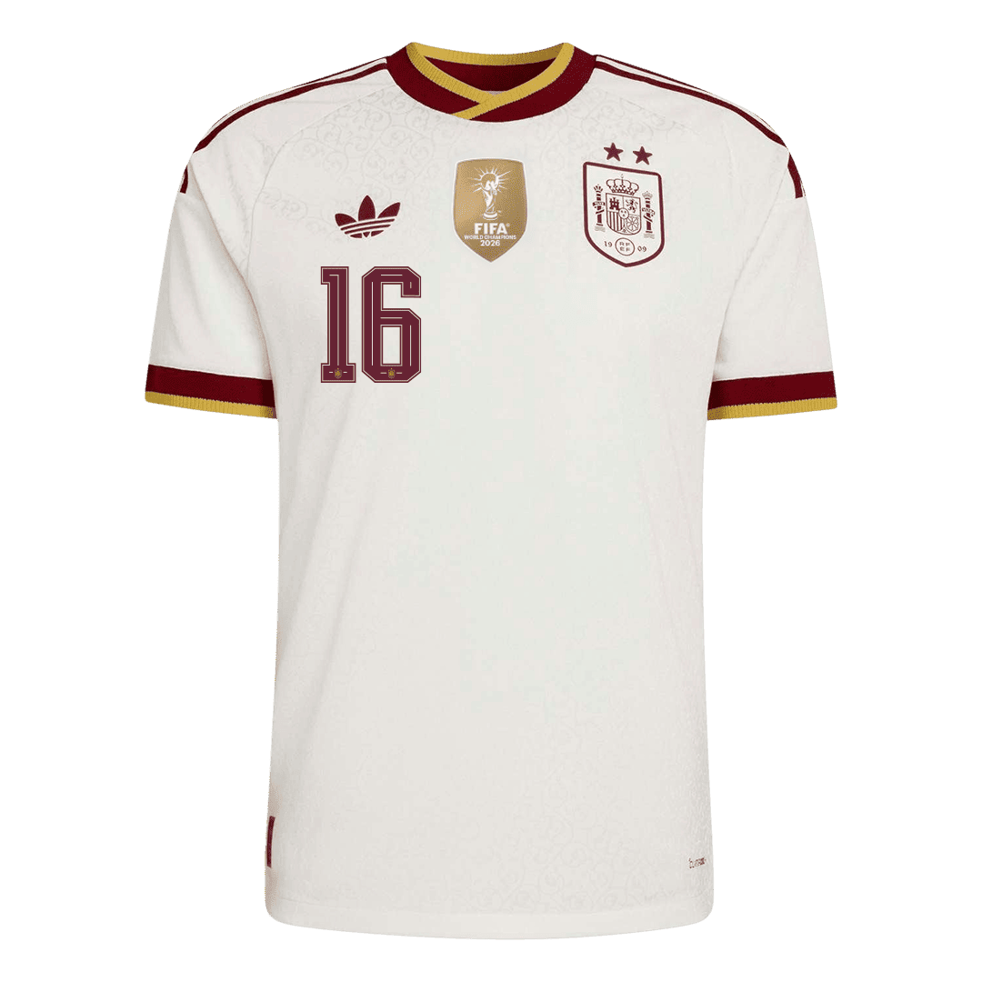 RODRIGO #16 Hispaania Võõrsilvorm Särk Champion Edition 2026 - 2 Stars 2026 Autentne