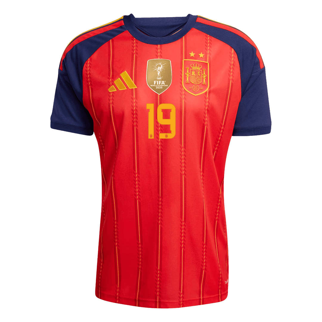 LAMINE YAMAL #19 Hispaania Koduvorm Särk Champion Edition 2026 - 2 Stars 2026 Autentne